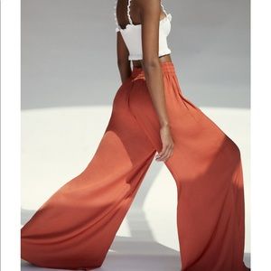 NWT Zara flowy wide leg copper pants